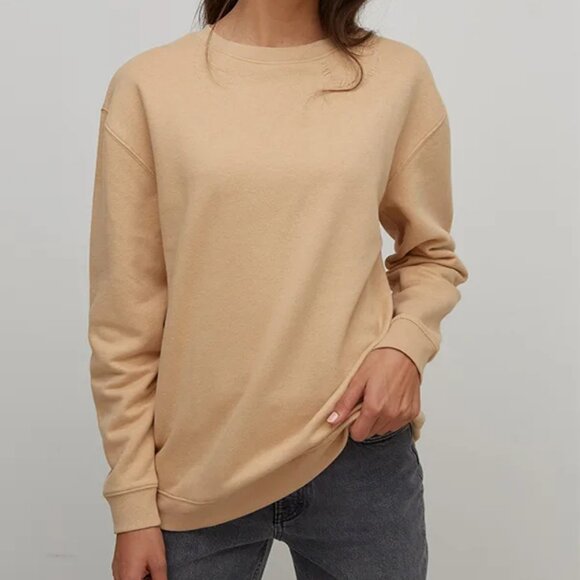 Nobody's Child camel "Be Kind" circle logo Crew Neck sweatshirt - Picture 1 of 4